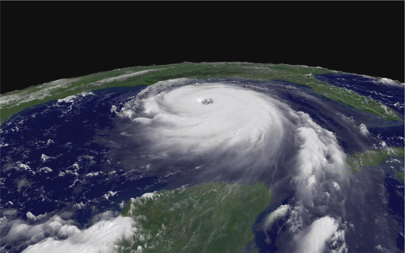 Hurricane Katrina as seen from a satellite